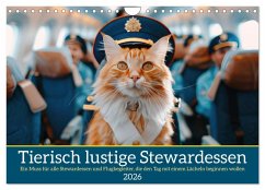 Cover Tierisch lustige Stewardessen (Wandkalender 2026 DIN A4 quer), CALVENDO Monatskalender