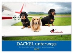 Dackel unterwegs (Wandkalender 2026 DIN A2 quer), CALVENDO Monatskalender