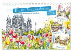 Cover Berlin Impressionen - Kunstvolle Stadtansichten der Seele Berlins (Tischkalender 2026 DIN A5 quer), CALVENDO Monatskalender