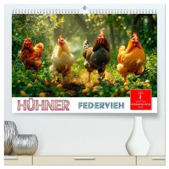Hühner Federvieh (hochwertiger Premium Wandkalender 2026 DIN A2 quer), Kunstdruck in Hochglanz