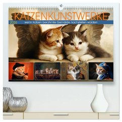 Katzenkunstwerke (hochwertiger Premium Wandkalender 2026 DIN A2 quer), Kunstdruck in Hochglanz Cover Katzenkunstwerke (hochwertiger Premium Wandkalender 2026 DIN A2 quer), Kunstdruck in Hochglanz
