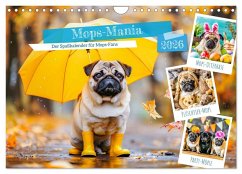 Cover Mops-Mania - Der Spaßkalender für Mops-Fans (Wandkalender 2026 DIN A4 quer), CALVENDO Monatskalender