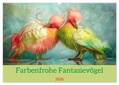 Cover Farbenfrohe Fantasievögel (Wandkalender 2026 DIN A2 quer), CALVENDO Monatskalender