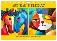 Abstrakte Eleganz. Künstlerische Tiermotive in schönen Farben (Wandkalender 2026 DIN A4 quer), CALVENDO Monatskalender