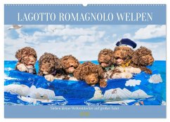 Cover Lagotto Romagnolo Welpen - Sieben kleine Weltentdecker auf großer Fahrt (Wandkalender 2026 DIN A2 quer), CALVENDO Monatskalender