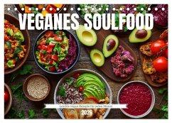 Cover Veganes Soulfood - Leichte vegan Rezepte für jeden Monat (Tischkalender 2026 DIN A5 quer), CALVENDO Monatskalender