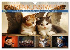 Katzenkunstwerke (Wandkalender 2026 DIN A4 quer), CALVENDO Monatskalender Cover Katzenkunstwerke (Wandkalender 2026 DIN A4 quer), CALVENDO Monatskalender