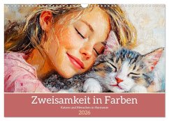 Cover Zweisamkeit in Farben. Katzen und Menschen in Harmonie (Wandkalender 2026 DIN A3 quer), CALVENDO Monatskalender