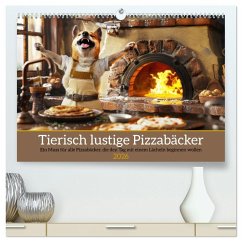 Tierisch lustige Pizzabäcker (hochwertiger Premium Wandkalender 2026 DIN A2 quer), Kunstdruck in Hochglanz Tierisch lustige Pizzabäcker (hochwertiger Premium Wandkalender 2026 DIN A2 quer), Kunstdruck in Hochglanz