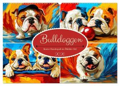Cover Bulldoggen. Bunter Hundespaß im Ölbilder-Stil (Wandkalender 2026 DIN A2 quer), CALVENDO Monatskalender