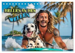 Bellen in den Wellen - Badespaß mit Hund (Tischkalender 2026 DIN A5 quer), CALVENDO Monatskalender Bellen in den Wellen - Badespaß mit Hund (Tischkalender 2026 DIN A5 quer), CALVENDO Monatskalender
