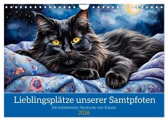 Cover Lieblingsplätze unserer Samtpfoten (Wandkalender 2026 DIN A4 quer), CALVENDO Monatskalender