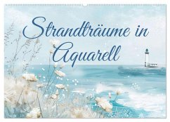 Strandträume in Aquarell (Wandkalender 2026 DIN A2 quer), CALVENDO Monatskalender
