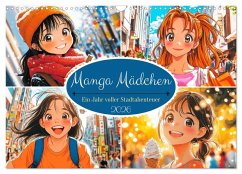 Cover Manga Mädchen. Ein Jahr voller Stadtabenteuer (Wandkalender 2026 DIN A3 quer), CALVENDO Monatskalender