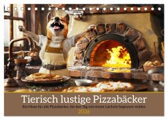 Tierisch lustige Pizzabäcker (Tischkalender 2026 DIN A5 quer), CALVENDO Monatskalender Tierisch lustige Pizzabäcker (Tischkalender 2026 DIN A5 quer), CALVENDO Monatskalender
