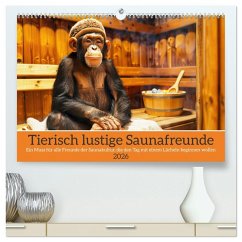 Tierisch lustige Saunafreunde (hochwertiger Premium Wandkalender 2026 DIN A2 quer), Kunstdruck in Hochglanz