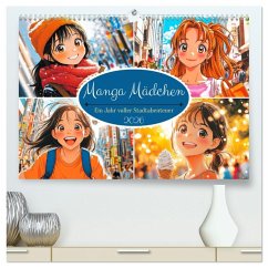 Cover Manga Mädchen. Ein Jahr voller Stadtabenteuer (hochwertiger Premium Wandkalender 2026 DIN A2 quer), Kunstdruck in Hochglanz