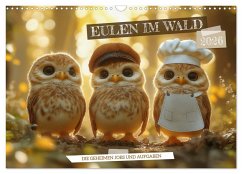 Cover Eulen im Wald - Die geheimen Jobs und Aufgaben (Wandkalender 2026 DIN A3 quer), CALVENDO Monatskalender