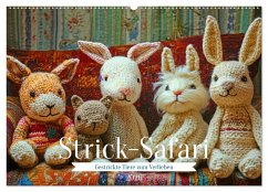 Strick-Safari - Gestrickte Tiere zum Verlieben (Wandkalender 2026 DIN A2 quer), CALVENDO Monatskalender
