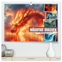 Cover MÄCHTIGE DRACHEN Mystische Wesen (hochwertiger Premium Wandkalender 2026 DIN A2 quer), Kunstdruck in Hochglanz