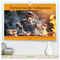 Tierisch lustige Grillmeister (hochwertiger Premium Wandkalender 2026 DIN A2 quer), Kunstdruck in Hochglanz