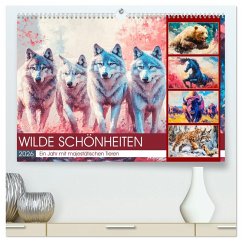 Cover Wilde Schönheiten. Ein Jahr mit majestätischen Tieren (hochwertiger Premium Wandkalender 2026 DIN A2 quer), Kunstdruck in Hochglanz