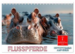 Flusspferde - Hippopotamus amphibius (Tischkalender 2026 DIN A5 quer), CALVENDO Monatskalender