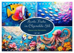 Cover Bunte Fische im Ölgemälde-Stil. Zuhause in den Meerestiefen (Tischkalender 2026 DIN A5 quer), CALVENDO Monatskalender