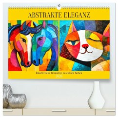 Abstrakte Eleganz. Künstlerische Tiermotive in schönen Farben (hochwertiger Premium Wandkalender 2026 DIN A2 quer), Kunstdruck in Hochglanz