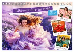 Cover Blütenzauber im Feld - Frauen in farbenprächtiger Landschaften (Tischkalender 2026 DIN A5 quer), CALVENDO Monatskalender