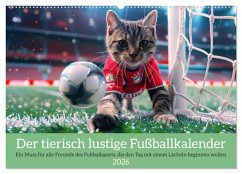 Der tierisch lustige Fußballkalender (Wandkalender 2026 DIN A2 quer), CALVENDO Monatskalender