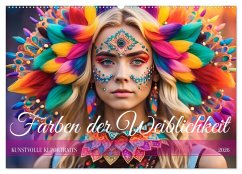 Cover Farben der Weiblichkeit - Kunstvolle KI Portraits (Wandkalender 2026 DIN A2 quer), CALVENDO Monatskalender
