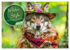 Wilder Style. Modische Wölfe in der Natur (Wandkalender 2026 DIN A2 quer), CALVENDO Monatskalender