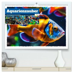 Cover Aquarienzauber - Bunte KI Unterwasserwelten (hochwertiger Premium Wandkalender 2026 DIN A2 quer), Kunstdruck in Hochglanz