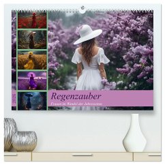 Regenzauber - Frauen im Wandel der Jahreszeiten (hochwertiger Premium Wandkalender 2026 DIN A2 quer), Kunstdruck in Hochglanz