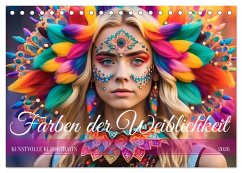 Cover Farben der Weiblichkeit - Kunstvolle KI Portraits (Tischkalender 2026 DIN A5 quer), CALVENDO Monatskalender
