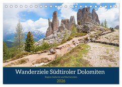 Wanderziele Südtiroler Dolomiten - Region Gadertal und Buchenstein (Tischkalender 2026 DIN A5 quer), CALVENDO Monatskalender