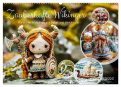 Cover Zauberhafte Wikinger - Nordische Mythologie aus Häkel- und Strickwolle (Wandkalender 2026 DIN A2 quer), CALVENDO Monatskalender