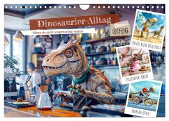 Cover Dinosaurier-Alltag - Wenn sie nicht ausgestorben wären! (Wandkalender 2026 DIN A4 quer), CALVENDO Monatskalender