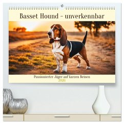 Cover Basset Hound - unverkennbar (hochwertiger Premium Wandkalender 2026 DIN A2 quer), Kunstdruck in Hochglanz
