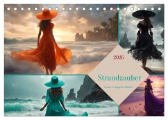 Strandzauber- Frauen in eleganten Kleidern (Tischkalender 2026 DIN A5 quer), CALVENDO Monatskalender