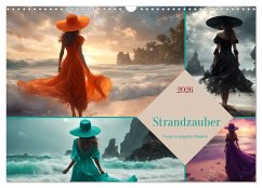 Strandzauber- Frauen in eleganten Kleidern (Wandkalender 2026 DIN A3 quer), CALVENDO Monatskalender