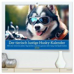 Cover Der tierisch lustige Husky Kalender (hochwertiger Premium Wandkalender 2026 DIN A2 quer), Kunstdruck in Hochglanz