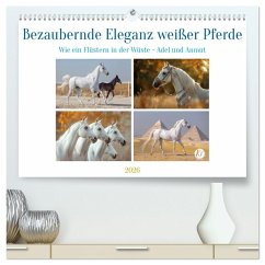Bezaubernde Eleganz weißer Pferde (hochwertiger Premium Wandkalender 2026 DIN A2 quer), Kunstdruck in Hochglanz