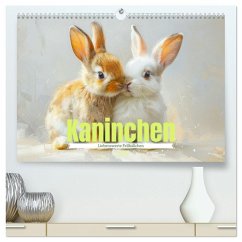 Kaninchen - Liebenswerte Fellbällchen (hochwertiger Premium Wandkalender 2026 DIN A2 quer), Kunstdruck in Hochglanz