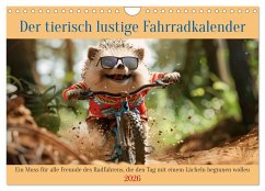 Der tierisch lustige Fahrradkalender (Wandkalender 2026 DIN A4 quer), CALVENDO Monatskalender