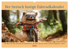 Der tierisch lustige Fahrradkalender (Wandkalender 2026 DIN A2 quer), CALVENDO Monatskalender