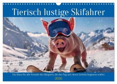 Cover Tierisch lustige Skifahrer (Wandkalender 2026 DIN A3 quer), CALVENDO Monatskalender