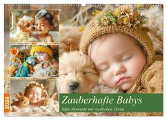 Zauberhafte Babys. Süße Momente mit niedlichen Tieren (Wandkalender 2026 DIN A2 quer), CALVENDO Monatskalender