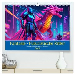 Fantasie - Futuristische Ritter (hochwertiger Premium Wandkalender 2026 DIN A2 quer), Kunstdruck in Hochglanz